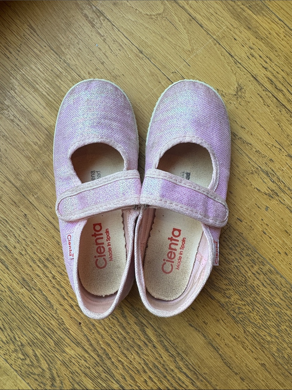 Cienta Pink Glitter Mary Jane Sneakers for Kids